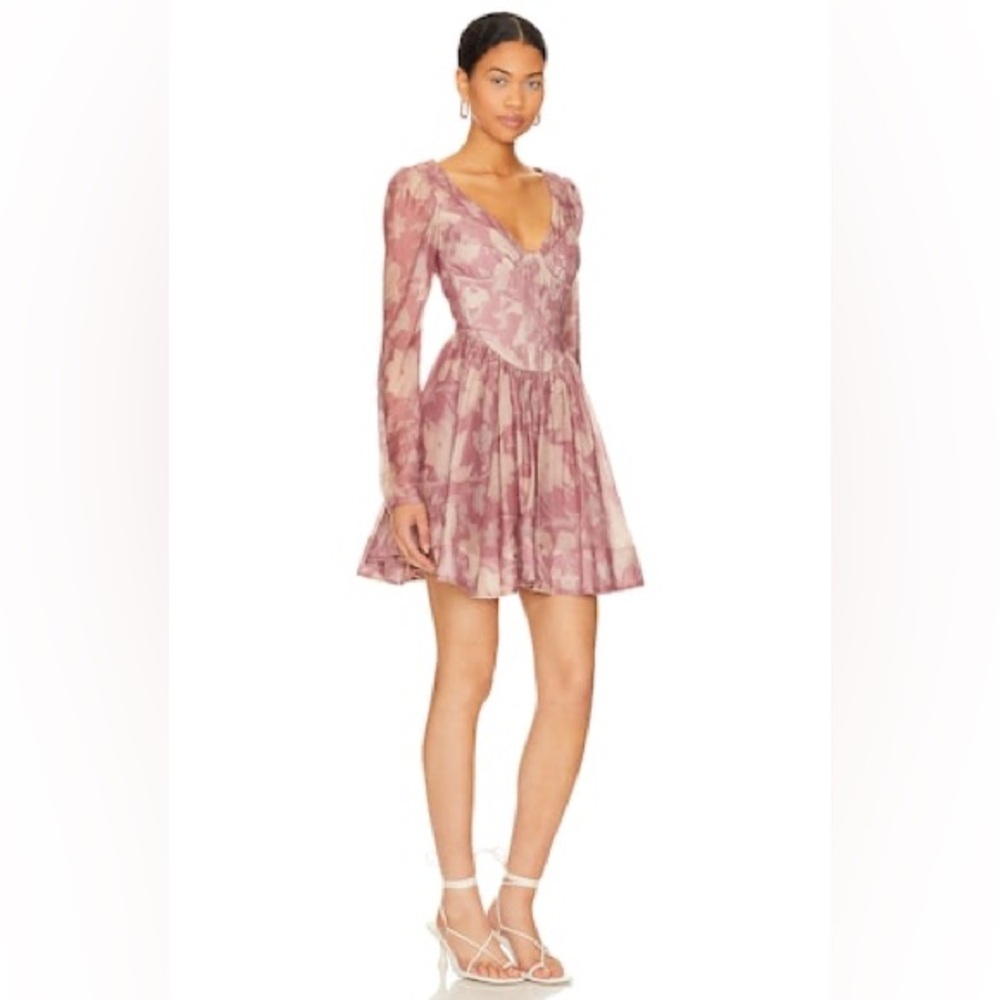 Elegant Pink Floral Dress - Picture 4 of 12